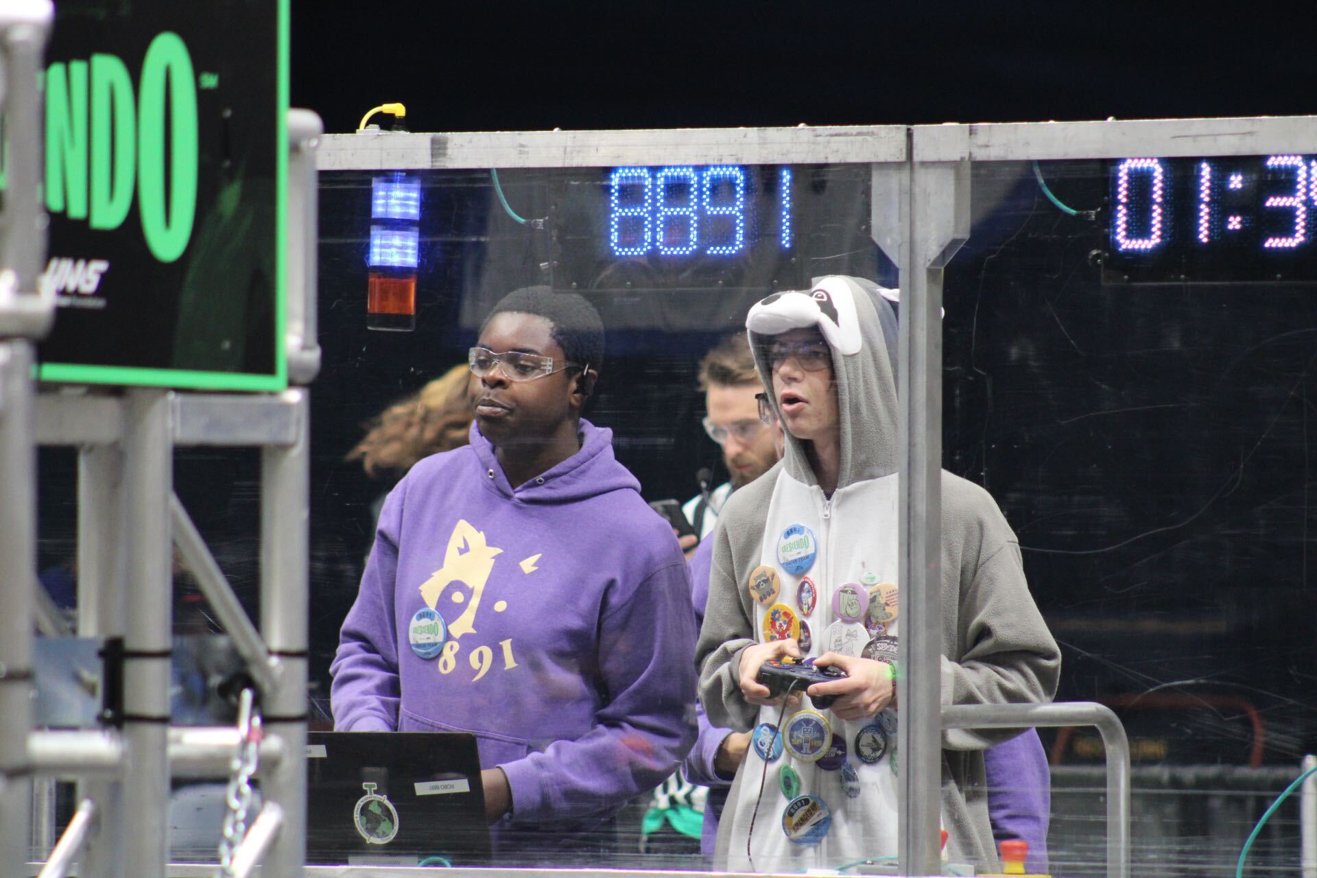 Image of Jett driving FRC team 8891's robot at their San Diego Regional